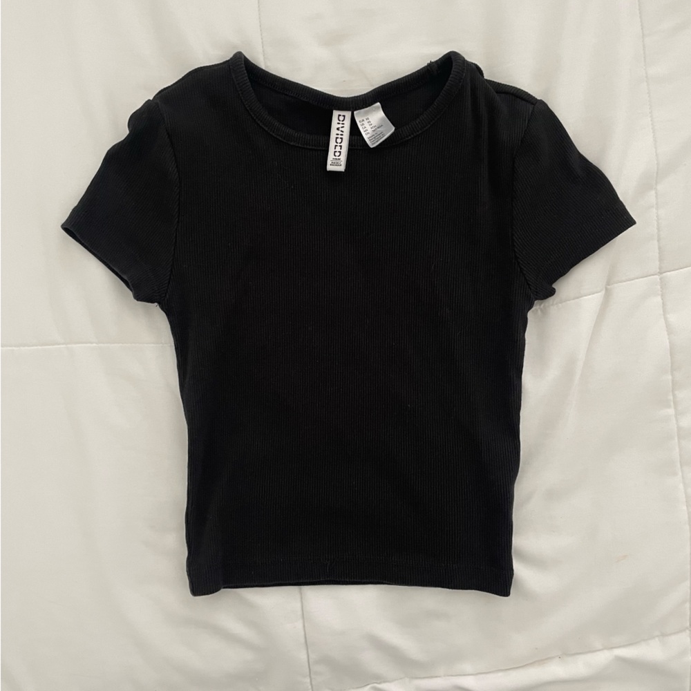 H&M Divided Collection Black Crop Top Size: XS